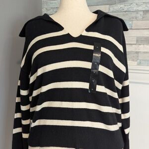 Black and White Striped Sweater